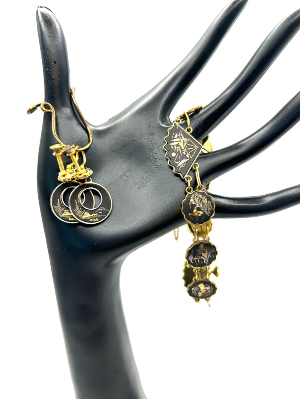 Amita Japan Damascene Bracelet & Earring Set